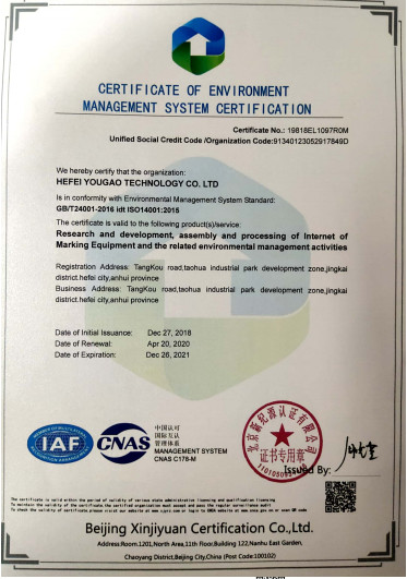 China Hefei Luox Yougao Technology Co., Ltd. Certification